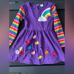 Girls purple rainbow butterfly dress